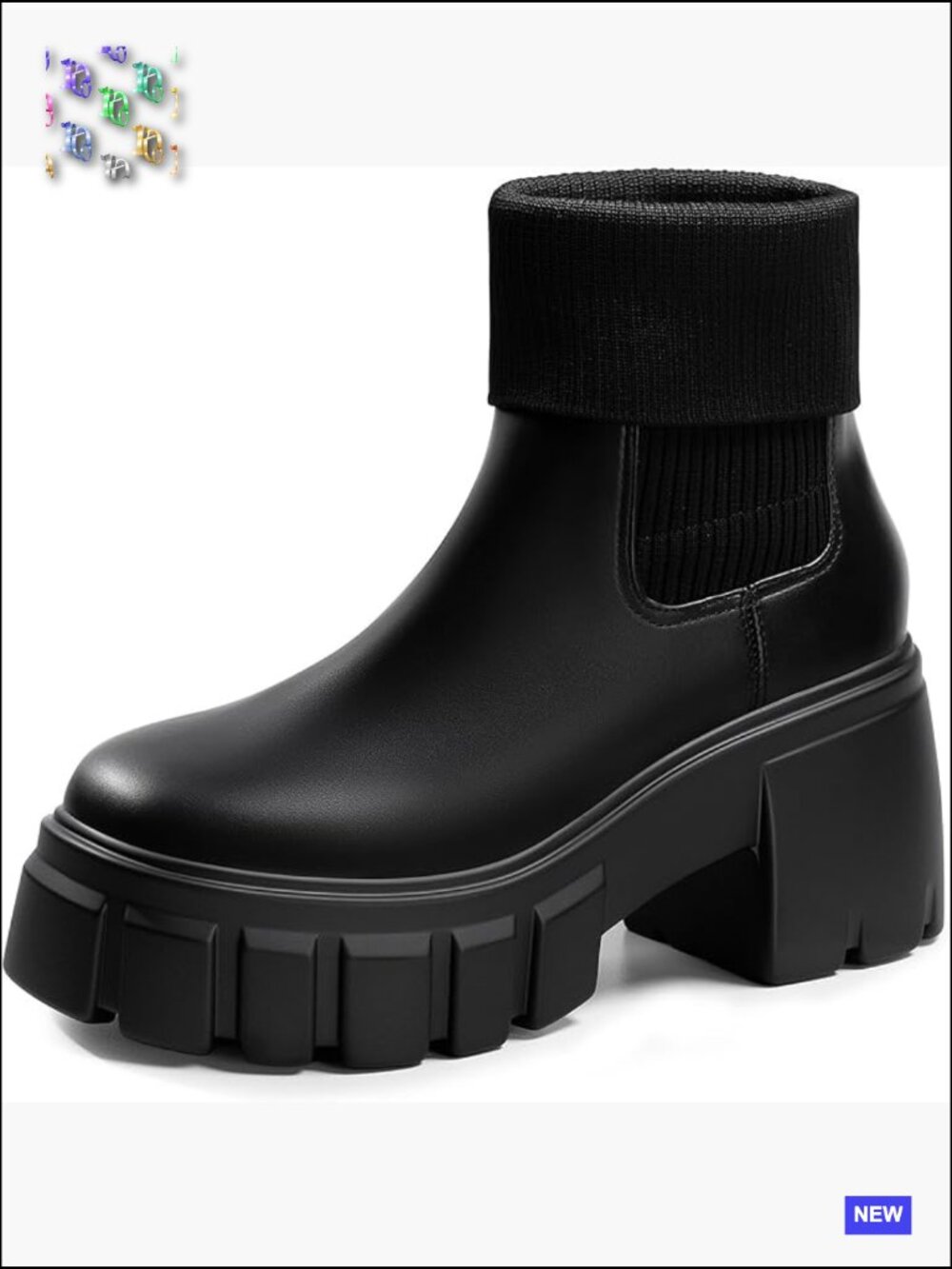 Chelsea Ankle Boots Chunky Heel Lug Sole Comfy Slip On Fall Winter Booties - Picture 1 of 7